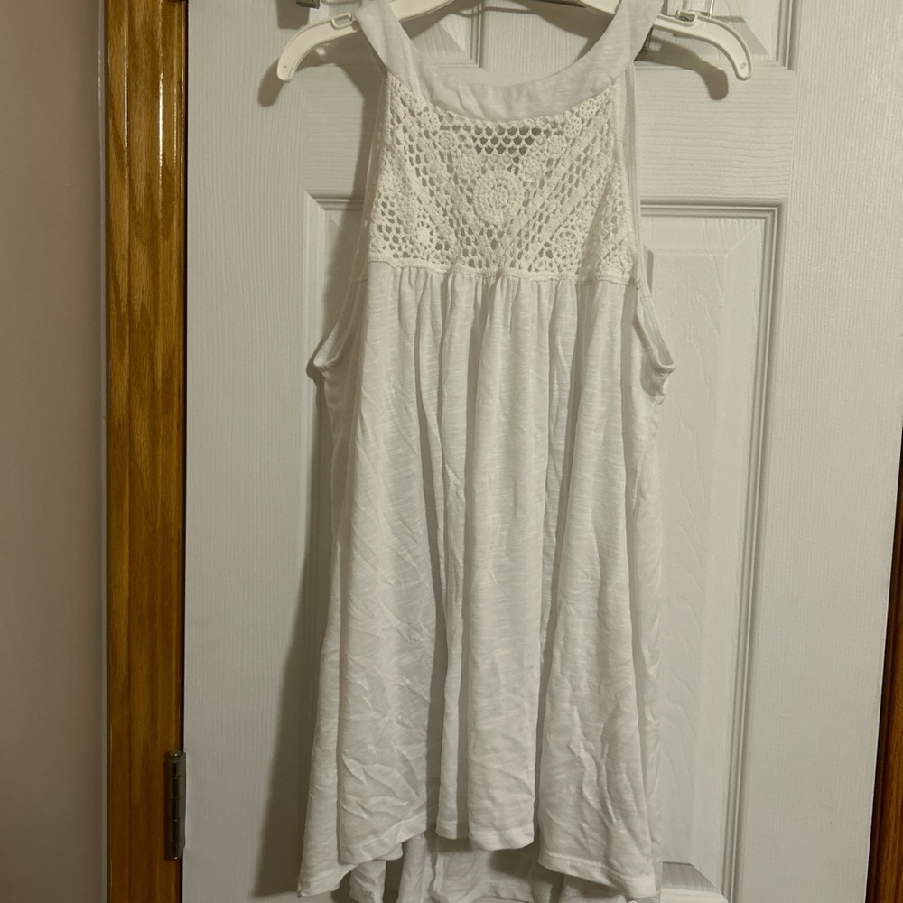 White Lane Bryant crochet detail tank top 14/16 plus sized